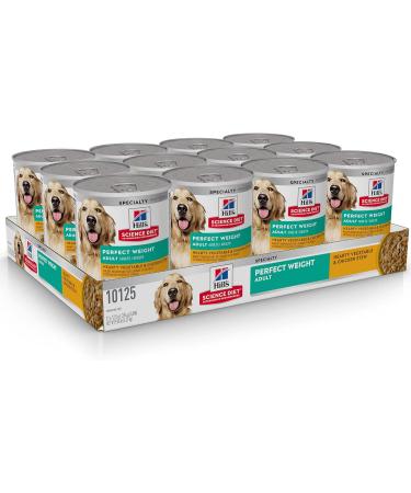 Hill's Science Diet Adult 7+ Senior Vitality Dry Dog Food Chicken & Rice Recipe 21.5 lb Bag & Adult Perfect Weight Vegetable & Chicken Stew Canned Dog Food for healthy weight 12.5 oz 12 Pack 9.75 kg (Pack of 1) Adult 7++ Dog Food 12.5 oz - Buy Online on GoSupps.com