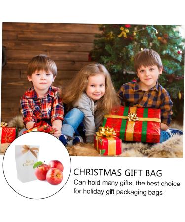 SEWOART Paper Bag 10 Pcs Christmas Bag Boxes Holiday Treat Bags Candy Storage Bag Bronzing Storage Bags Treat Bag 16X13X5.5CM White - Buy Online on GoSupps.com