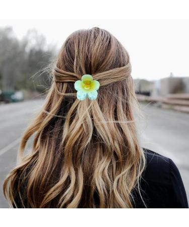 Flower Claw Clips For Thick Hair Hawaiian Flower Strong Hold Clips - Stylish Strong Hold Hair Clips Flower For All-Day Wear Hair Accessory For Thick Thin Hair Women Girls Gradient Light Blue - Buy Online on GoSupps.com