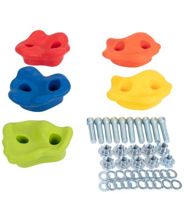 Play tower king via ferrata 5-30 pieces |Climbing handles including fastening material |Outdoor & Indoor |Boulder stones colorful for the game tower and climbing wall 5 pieces - Buy Online on GoSupps.com