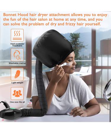 Bonoye Soft Bonnet Hair Dryer Attachment - Heat Protector Headband for Curl Styling, Conditioning, and Drying - Black - Buy Online on GoSupps.com