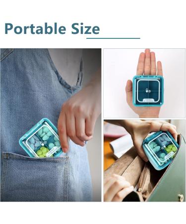 Naturetouch Pill Organizer - 4x Daily Portable Pill Box for Vitamins Medicines & Supplements - Ideal for Men & Women - Blue - Buy Online on GoSupps.com