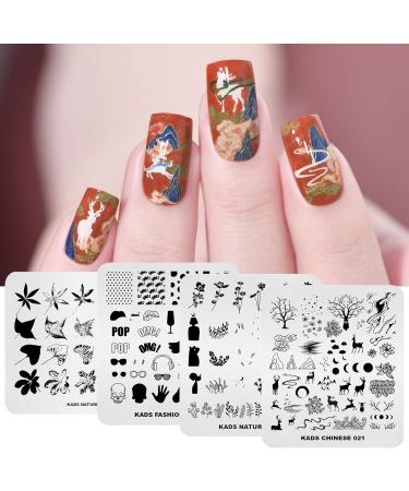 KADS Nail Stamping Plates Set - Floral Animal & Chinese Style Nail Art Stencils for Stunning Manicures - International Shipping Available - Buy Online on GoSupps.com
