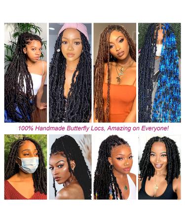 Blue Butterfly Locs Crochet Hair 36 Inch for Black Women - 5 Pack Faux Locs Crochet Braids - Buy Online on GoSupps.com