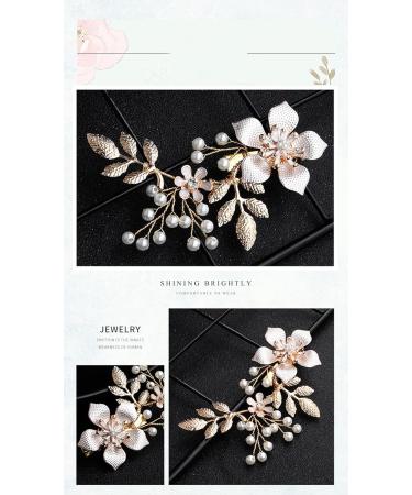 BSLVWG Hair Clip Rhinestone Bridal Hair Accessories Silver Flower Hair Clip for Bride Bridesmaid Handmade Flower Hair Pins Head Pieces for Women and Girls wedding Hair Piece - Buy Online on GoSupps.com