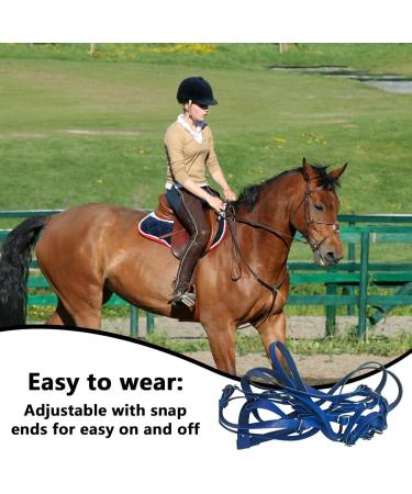 Halter for Horse | Safety Halter Chin & Throat Snap Heavy Duty Tied Halter Colorful Padded Nylon Size Horse Care for Horse Grooming Training Pochy Blue - Buy Online on GoSupps.com