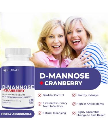 Fast-Acting D-Mannose with Cranberry Pills for UTI Treatment Bladder and Urinary Tract Support 1000mg per Serving Cranberry Supplement Dandelion Extract & Hibiscus Powder 120 Capsules 120 count (Pack of 1) - Buy Online on GoSupps.com