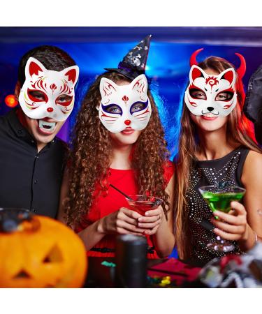 Buy Luxshiny 15-Piece DIY White Cat Masks with Straps | Paintable Masquerade Masks for Party Fun - International Shipping Available - Buy Online on GoSupps.com