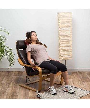 Global Relax Mantra Shiatsu Massage Backrest with Heat | Adjustable Headrest & Removable Seat | Back Shoulders & Lumbar Spine Relief | 2-Year Guarantee - Buy Online on GoSupps.com