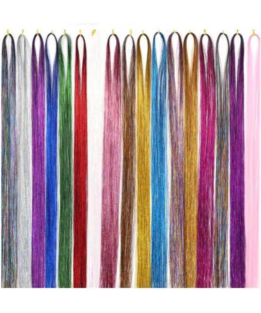 kawehiop Versatile 12 Colors Hair Extension Tinsel Kit 2400 Strands for Styling Women and Men 94cm 1Set 1Set 94cm - Buy Online on GoSupps.com