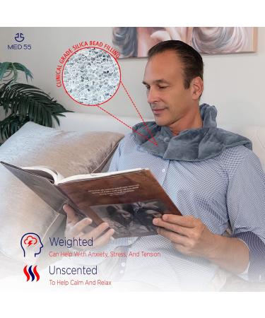 Weighted Neck & Shoulder Wrap - Hot & Cold Compress for Pain Relief | Microwavable Therapy Pad for Tension, Stress, Injuries & Swelling - Grey - Buy Online on GoSupps.com