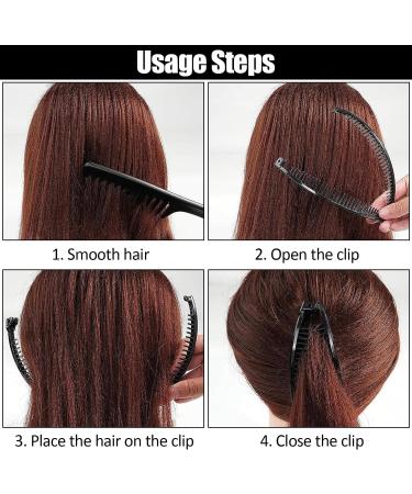 8 Pieces Banana Hair Clips Banana Grip Comb Fish-Shaped Ponytail Banana Clips Retro Banana Clips Ponytail Banana Clip Hair Accessories Suitable for Thick Hair and Fine Hair (Black + Coffee) - Buy Online on GoSupps.com