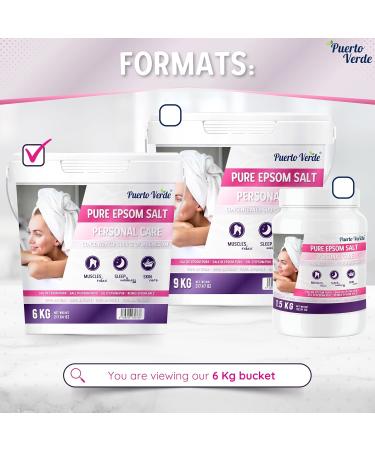 Mff Europe SL Pure Epsom Salt 6 Kg Concentrated source of Magnesium Bath Salts and Personal Care Fast Dissolving Epsom Salt for Muscle Relaxation and Good Sleep Spanish Production - Buy Online on GoSupps.com