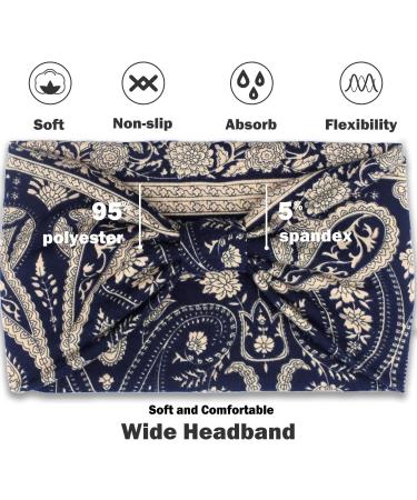VENUSTE Boho Wide Headbands for Women - 6 Pack Hair Accessories - Buy Online on GoSupps.com
