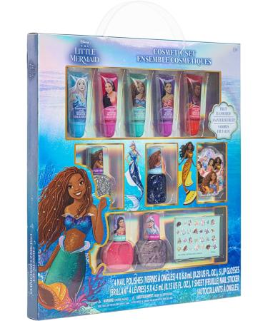 Townley Girl Disney The Little Mermaid Sparkly Makeup Set for Girls - 11 Pcs, Lip Gloss, Nail Polish, Stickers | Ideal for Parties, Sleepovers | Birthday Gift for Girls 3 Yrs - Buy Online on GoSupps.com