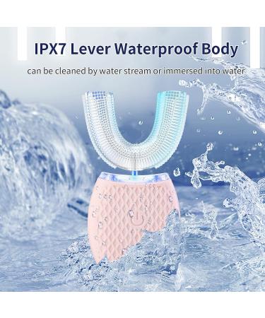 Ksoia Ultrasonic Electric Toothbrush | Oral Cleaning | IPX7 Waterproof | Wireless Charging | LED Light | U-Shaped Brush Head | Pink - Buy Online on GoSupps.com