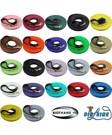 Biothane Drag Line 5m Dog Leash - Water-Repellent Hand Loop & Brass Carabiner for Small & Large Dogs - Dark Brown 9mm Wide - Buy Online on GoSupps.com