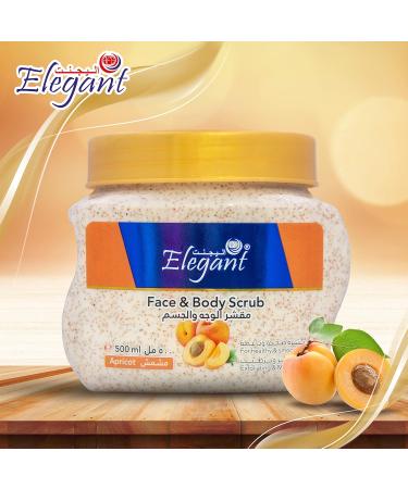 Elegant Exfoliating Body Scrub 500ML - Golden Apricot - The Ultimate Exfoliating Body Scrub for Healthy and Smooth Skin - Moisturizing Cleansing and Refreshing - Removes Dead Skin Cells - Buy Online on GoSupps.com