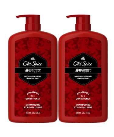 Old Spice Swagger 2-in-1 Shampoo and Conditioner for Men, 29.2 Fl Oz Each, Twin Pack