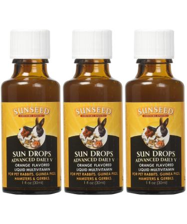 Sunseed 3 Pack of Vita Prima Sun Drops Advanced Daily V, 1 Ounce each, Liquid Vitamin Supplement for Guinea Pigs Pet Rabbits and Other Small Animals