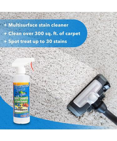 Pet-Friendly Carpet Shampoo: Removes Stains in 60 Seconds - Made in USA - Vet Approved - 16oz Spray - Buy Online on GoSupps.com