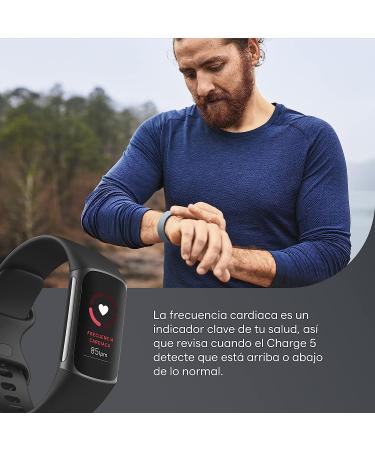 Fitbit Charge 5 Advanced Fitness & Health Tracker with Built-in GPS, Stress Management Tools, Sleep Tracking, 24/7 Heart Rate and More, Black/Graphite, One Size (S &L Bands Included) (Renewed) Graphite/Black - Buy Online on GoSupps.com