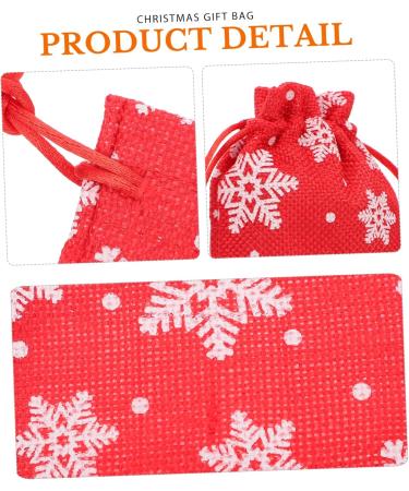 COLLBATH 10pcs Snowflake Burlap Bag Christmas Bags Candy Christmas Pouch Drawstring Storage Rack 14X10X0.3CM Red - Buy Online on GoSupps.com