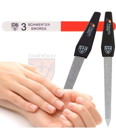 3 Swords Germany Sapphire Metal Nail File Set with 3-Way Nail Buffer - Nail Care Kit Made in Germany - Buy Online on GoSupps.com