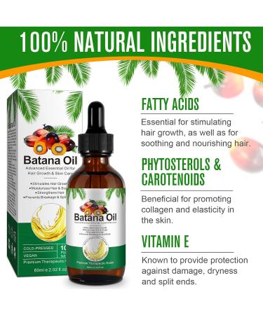 Batana Oil for Hair Growth 100% Pure Batana Oil Strengthens and Thickens Hair Repair Dry Damaged Hair and Scalp Moisturize Scalp Skin & Face Moisturizer 60ml - Buy Online on GoSupps.com