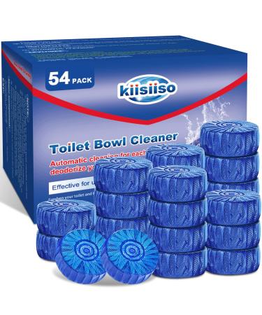 KIISIISO Multipurpose Bathroom Cleaners 54 Pack Commercial & Household Toilet Bowl Cleaners Blue Toilet Bowl Tablets Drop in Tank Janitorial Deodorizers