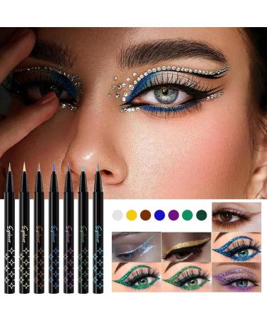 Glitter Eye Liner Pencil - Vibrant Eye Liner Pencil Set | Highly Pigmented Colorful Eye Liner Eyebrow Long-Lasting For Women Girls - Buy Online on GoSupps.com