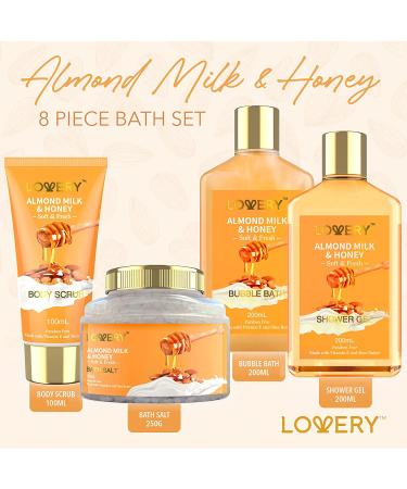 Almond Milk & Honey Spa Gift Basket for Women - 10 Pc Set for Relaxing Stress Relief and Self Care - Perfect Thank You, Birthday, Mom, Anniversary Gift - Buy Online on GoSupps.com