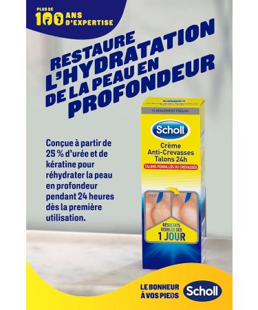 Scholl Foot Cream for Cracked Heels - 24-Hour Protection 60 ml - Heal & Repair Fissured Skin - Buy Online on GoSupps.com
