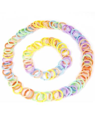 100 Pcs Elastic Hair Ties - Mini Colorful Ponytail Holders for Girls - 10 Colors Toddler Hair Bands (Gradient Candy Color) - Buy Online on GoSupps.com
