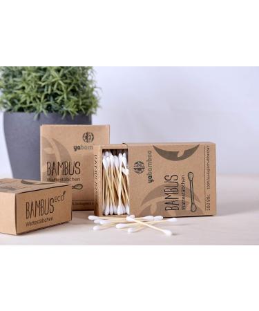 Yabamboo Bamboo Cotton Swabs 4-Pack | 800 Biodegradable Sustainable Vegan & Compostable | Eco-Friendly Plastic-Free - Buy Online on GoSupps.com