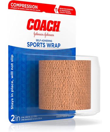 Johnson & Johnson Coach Self-Adhering Elastic Sports Compression Wrap Bandage - Pack of 3, 2x2.2 yd, for Sprain, Strain & Joint Support - Buy Online on GoSupps.com