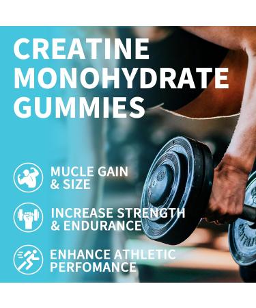 Creatine Monohydrate Gummies 5g for Men & Women-30 Servings Vegan Enhanced Muscle & Energy Boost Focus Chewable Creatine Gmuuies with L-Carnitine+ Vitamin B12/6 Preworkout Supplement - 150 Gummy - Buy Online on GoSupps.com