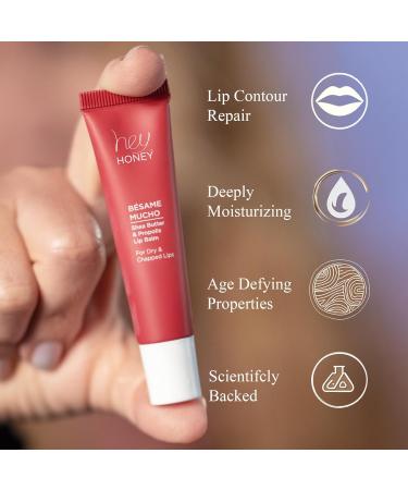 Hey Honey Skincare B same Mucho Shea Butter & Propolis Lip Balm | Intensive Hydration for Dry Chapped Lips Natural Moisturizing Lip Repair Treatment | 0.5 oz - Buy Online on GoSupps.com