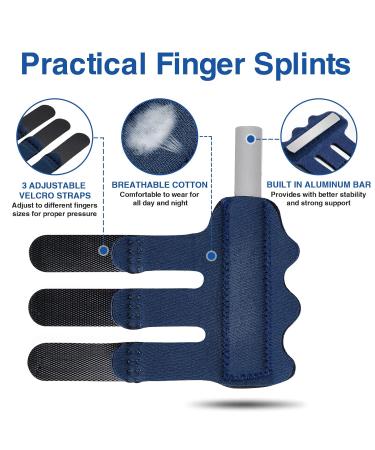 Echify Finger Splint - 2pcs Upgraded Finger Support Trigger Finger Brace with 3 Adjustable Fixing Belt Mallet Finger Splints for Straighten Broken Bent Finger & Arthritis Pain Relieve - Buy Online on GoSupps.com