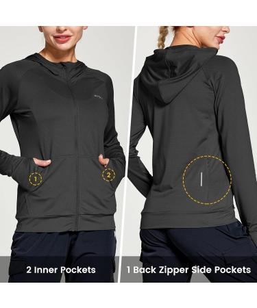 Buy Fitst4 Women's Running Jacket - Lightweight Quick-Drying Fitness & Yoga Jacket with Hood Thumb Holes & Pockets - Perfect for Training & Sports - Black - Buy Online on GoSupps.com