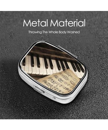 Note & Piano S Keys Pill Case - Cute 2 Compartment Travel Pill Organizer for Pocket & Purse Gifts - Buy Online on GoSupps.com