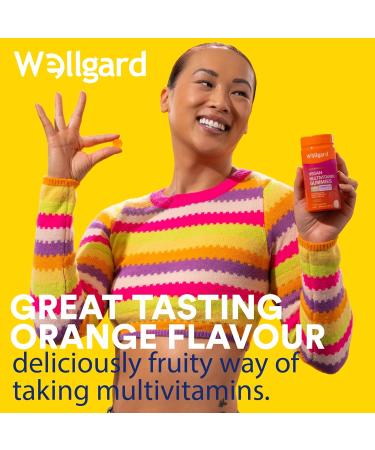 Wellgard Vegan Multivitamin Gummies for Adults - 60 Chewable Orange Flavour Vitamin Gummies - Buy Online on GoSupps.com