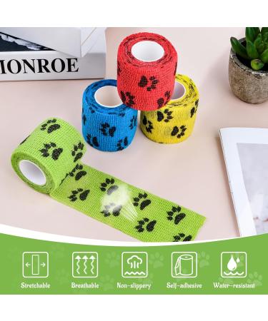 Vet Wrap Pet Cohesive Bandages Dog Bandage Self Adhesive Cohesive Non-Woven Elastic Bandage with Breathable and Stretchable Fabric for Human Wrist Ankle Sprains & Swelling 4 Rolls 5cm x 4.5m One Size 4 - Buy Online on GoSupps.com