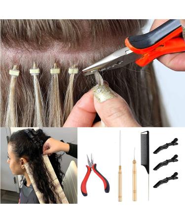 Hair Extension Tool Kit with Pliers, Pulling Hook, Beads Device, Comb, and Clips - 3Pcs Alligator Clips Included - Buy Online on GoSupps.com