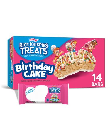 Rice Krispies Treats Marshmallow Snack Bars, Kids Snacks, School Lunch, Birthday Cake, 10.9oz Box (14 Bars)