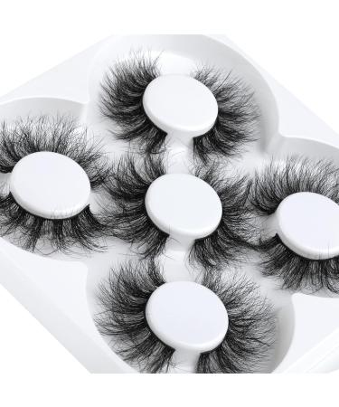 Fanxiton 5 Pairs 18mm Fluffy Mink Eyelashes - Natural and Dramatic Faux 5D Volume Lashes - Buy Online on GoSupps.com