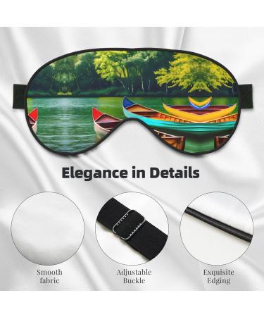 Lake with Boats Canoes Soft Sleep Eye Mask - Breathable Travel Eye Patch for Women | Relax & Unwind - Buy Online on GoSupps.com