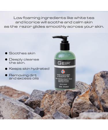 Geir Ness Face Cleanser & Shave Gel for Men | Arctic Algae & Minerals | Moisturizing Deep Cleansing Face Wash - Shop Internationally - Buy Online on GoSupps.com