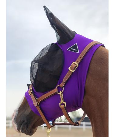 TGW RIDING Fly Mask for Horses Super Comfort Fly Mask for Horses Elasticity with Ears (M Dark Purple) M dark purple