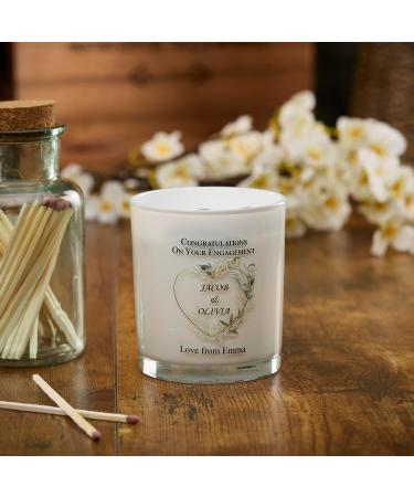 Personalised Candle Gift for Engagement Couple with Gold Leaf Heart (Sea Breeze) - Buy Online on GoSupps.com